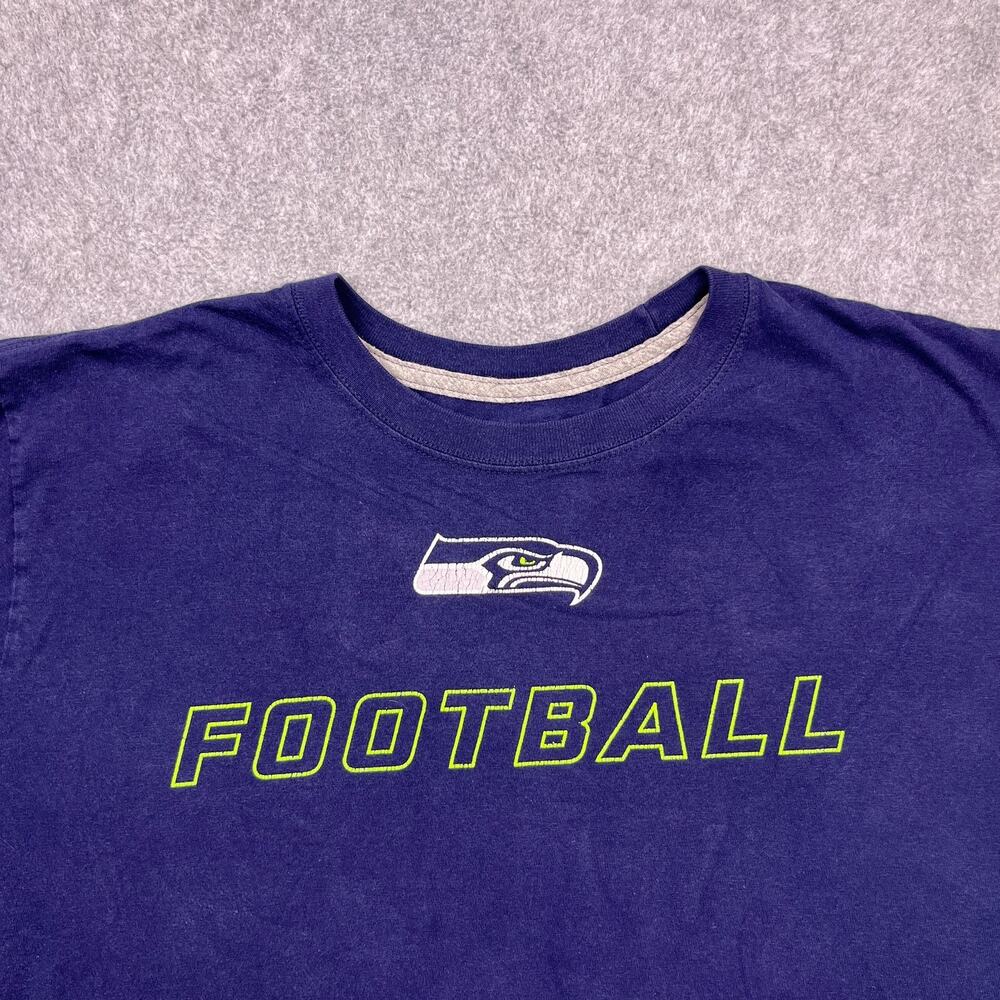 Nike Seattle Seahawks T-Shirt Mens XL Blue Cotton Football NFL Short Sleeve - Picture 2 of 9